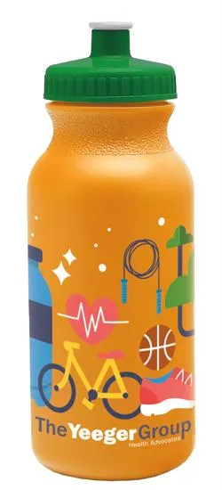 Bike Water Bottle Push-Pull Cap Made in USA - 20 oz