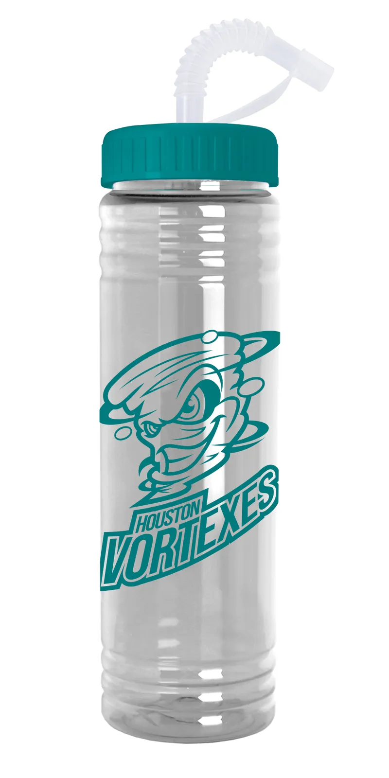 Slim Water Bottle with Straw Lid Motivational - 24 oz - product view 2