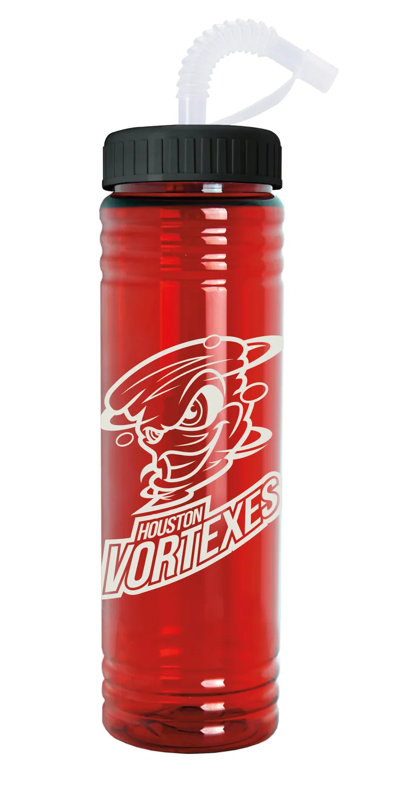 Slim Water Bottle with Straw Lid Motivational - 24 oz - product view 4