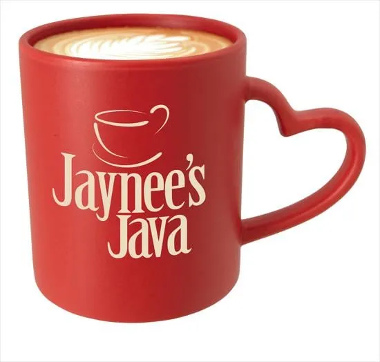 Heart Handle Mug Stoneware Dishwasher Safe - 12 oz