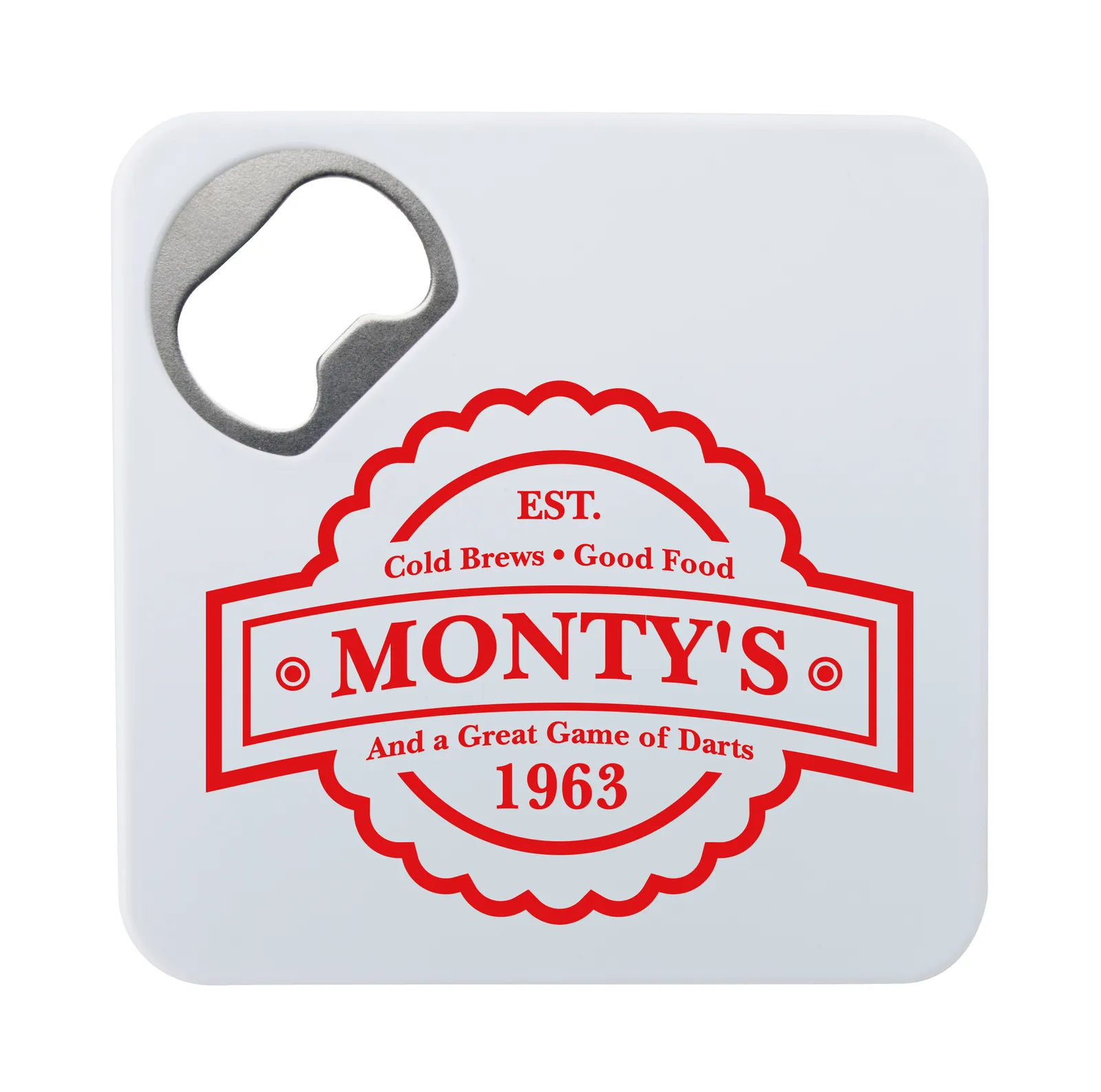 Bottle Opener Coaster ABS Plastic EVA Foam Base - 3.25 in - product view 4