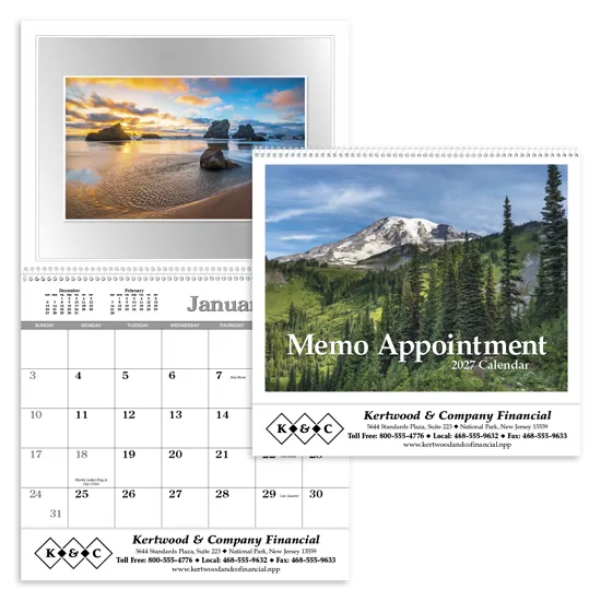 Memo Appointment Calendar with Picture FSC Paper - 19 x 11 in