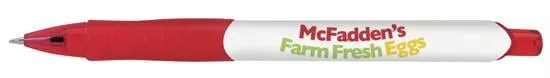 White Barrel Ballpoint Pen Translucent Trim Grip - 5.6 in