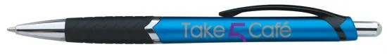 Ballpoint Pen Chrome Band Textured Grip ABS - 5.625 in