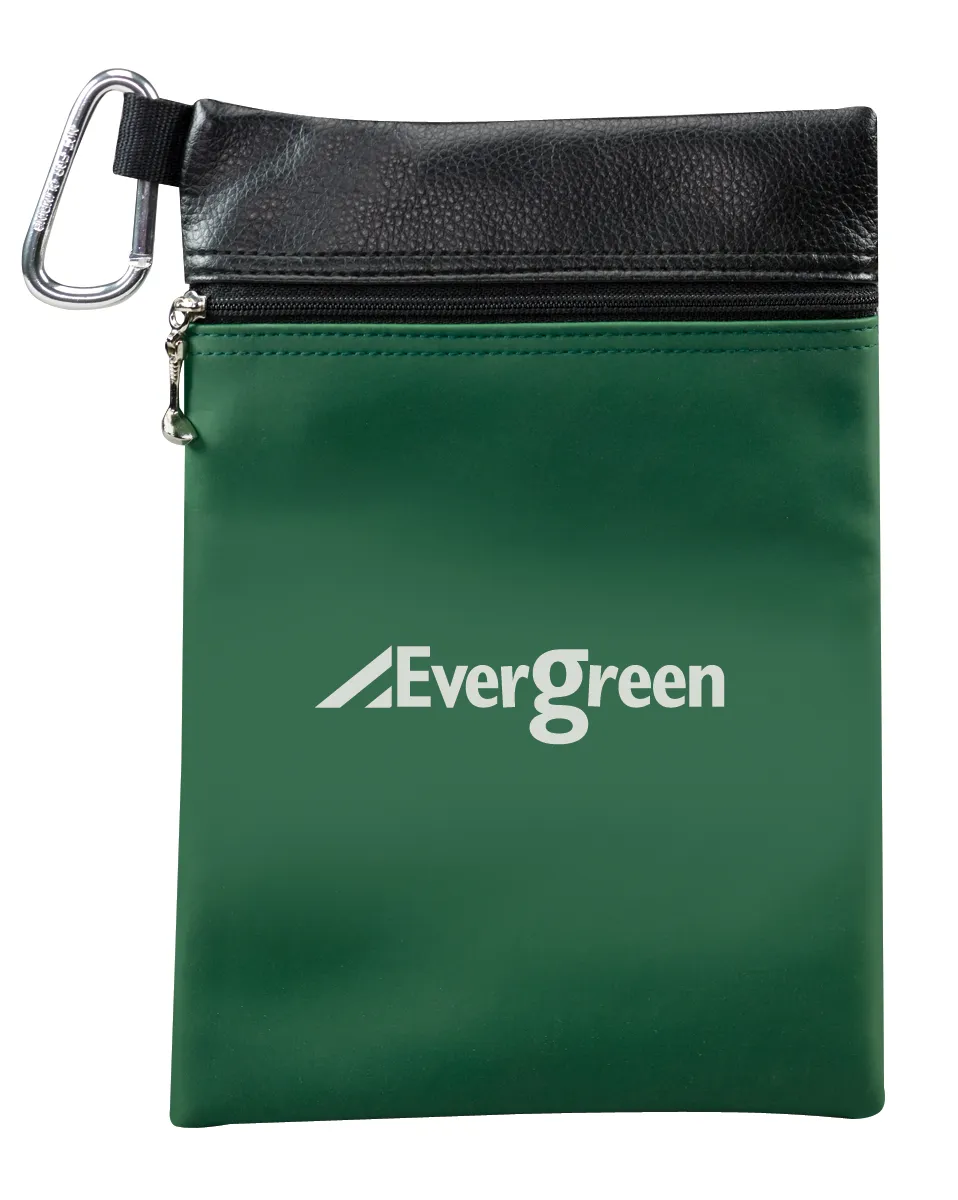 Golf Accessory Pouch Clear Back Panel Carabiner - 9 x 6.25 in - product view 3