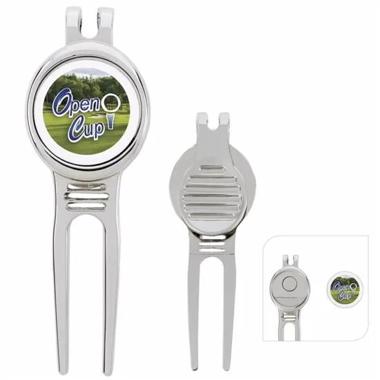 Divot Repair Tool with Magnetic Ball Marker Zinc - 3.5 in