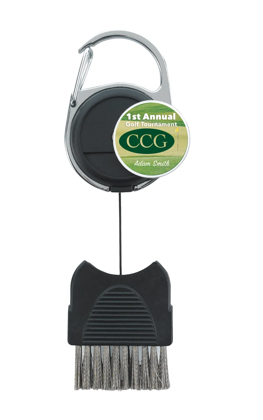 Golf Club Brush with Ball Marker Retractable - 3.5 in - product view 5
