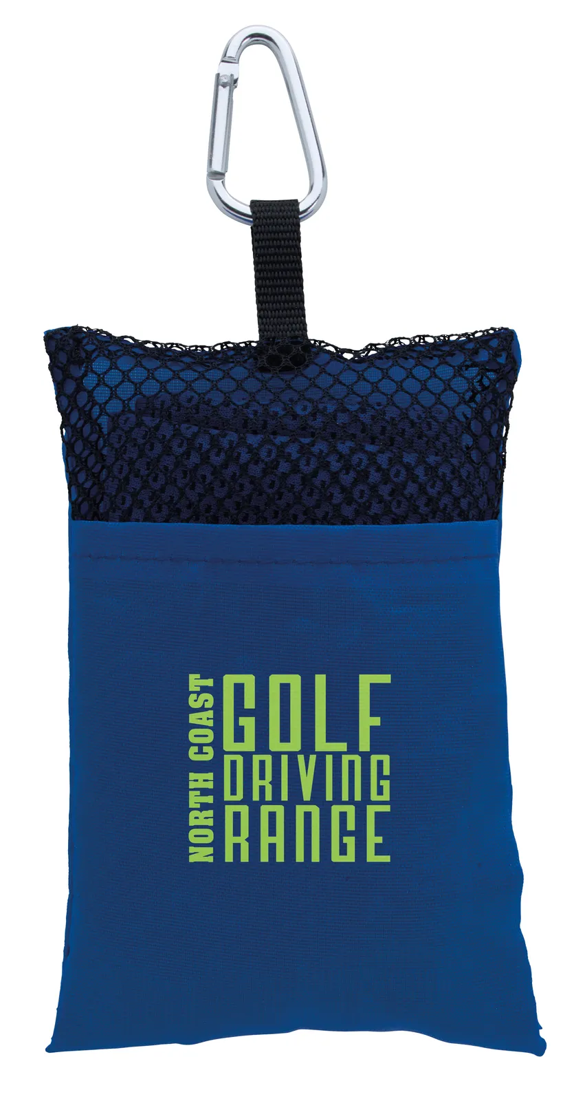 Golf Cooling Towel in Mesh Pouch Polyester - 4.5 x 3.6 in - product view 2