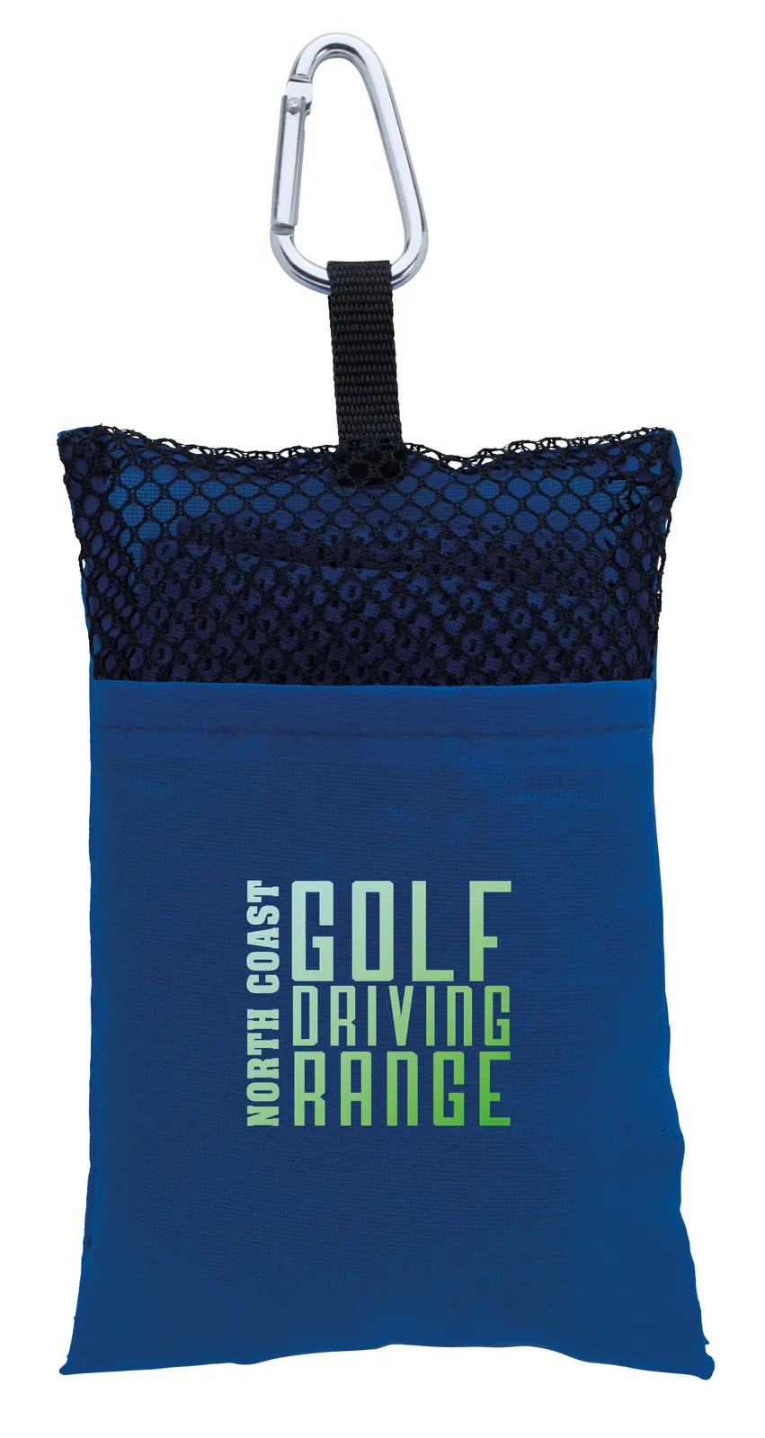 Golf Cooling Towel in Mesh Pouch Polyester - 4.5 x 3.6 in - product view 3