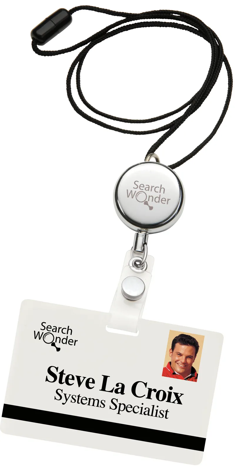 Dual Function Badge Holder Steel Neck Cord Clip - 30 in - product view 2