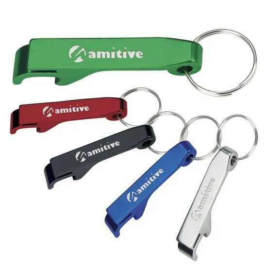 Aluminum Bottle Opener Keychain Dual Function - 2.5 in