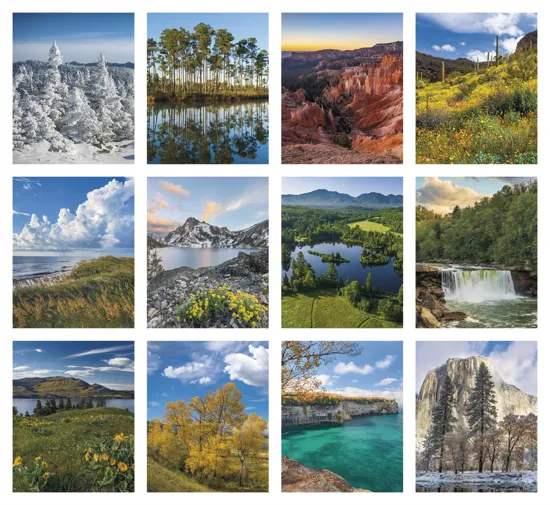 Scenic Photography Desk Pad Calendar America Beautiful - 17 x 23 in