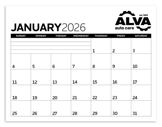 Black White Small Monthly Desk Pad FSC Paper - 11 x 8.5 in