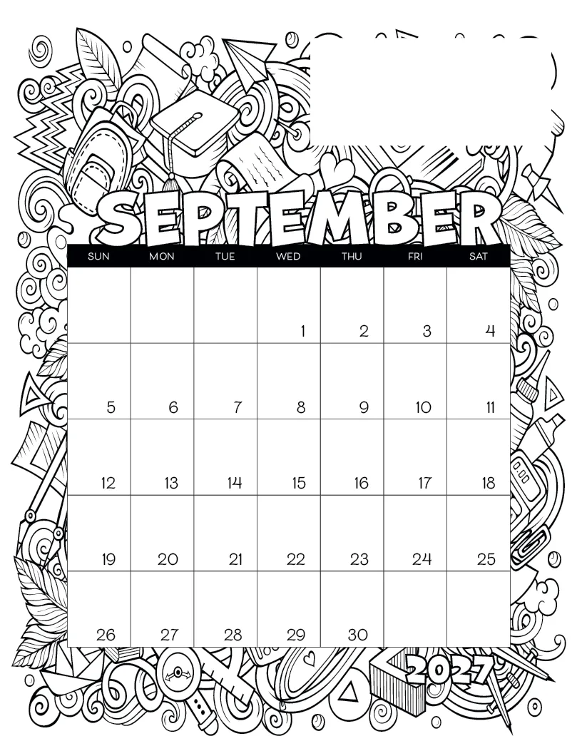 Coloring Small Monthly Desk Pad FSC Paper - 11 x 8.5 in - product view 11