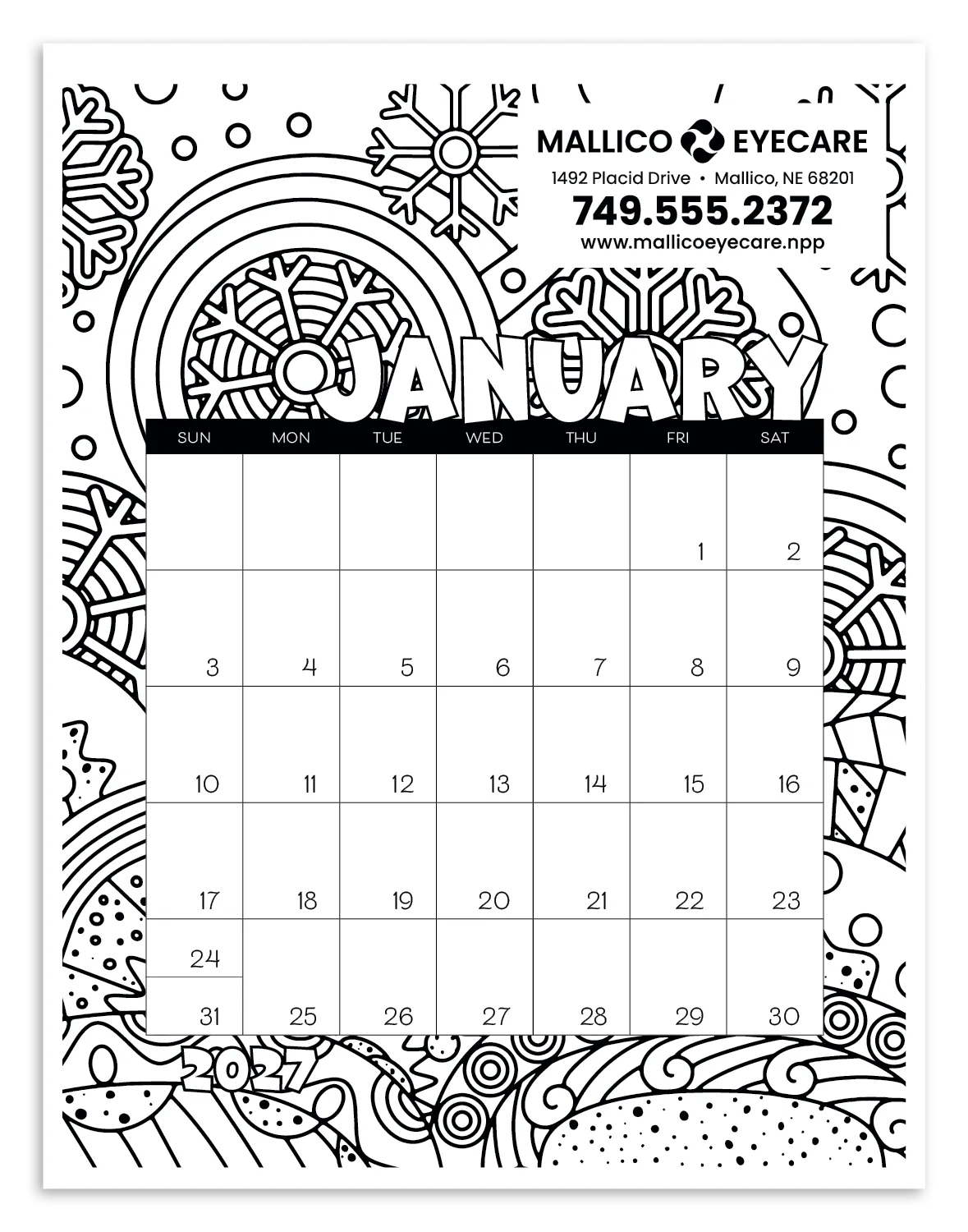 Coloring Small Monthly Desk Pad FSC Paper - 11 x 8.5 in - product view 15