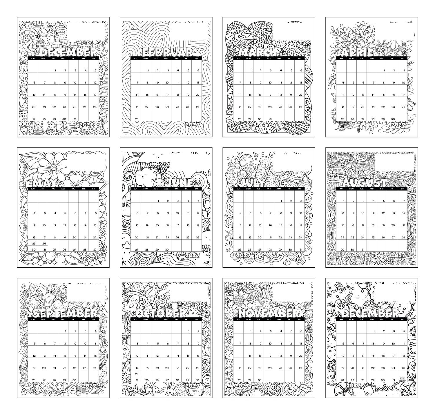 Coloring Small Monthly Desk Pad FSC Paper - 11 x 8.5 in - product view 17