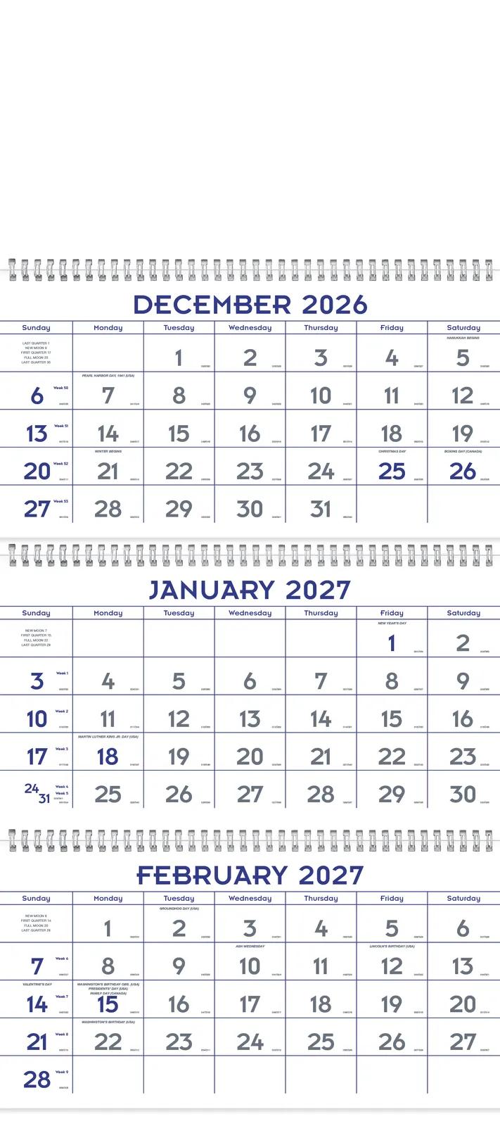 Blue Grey Commercial Planner 14 Month SFI - 29 x 13 in - product view 3