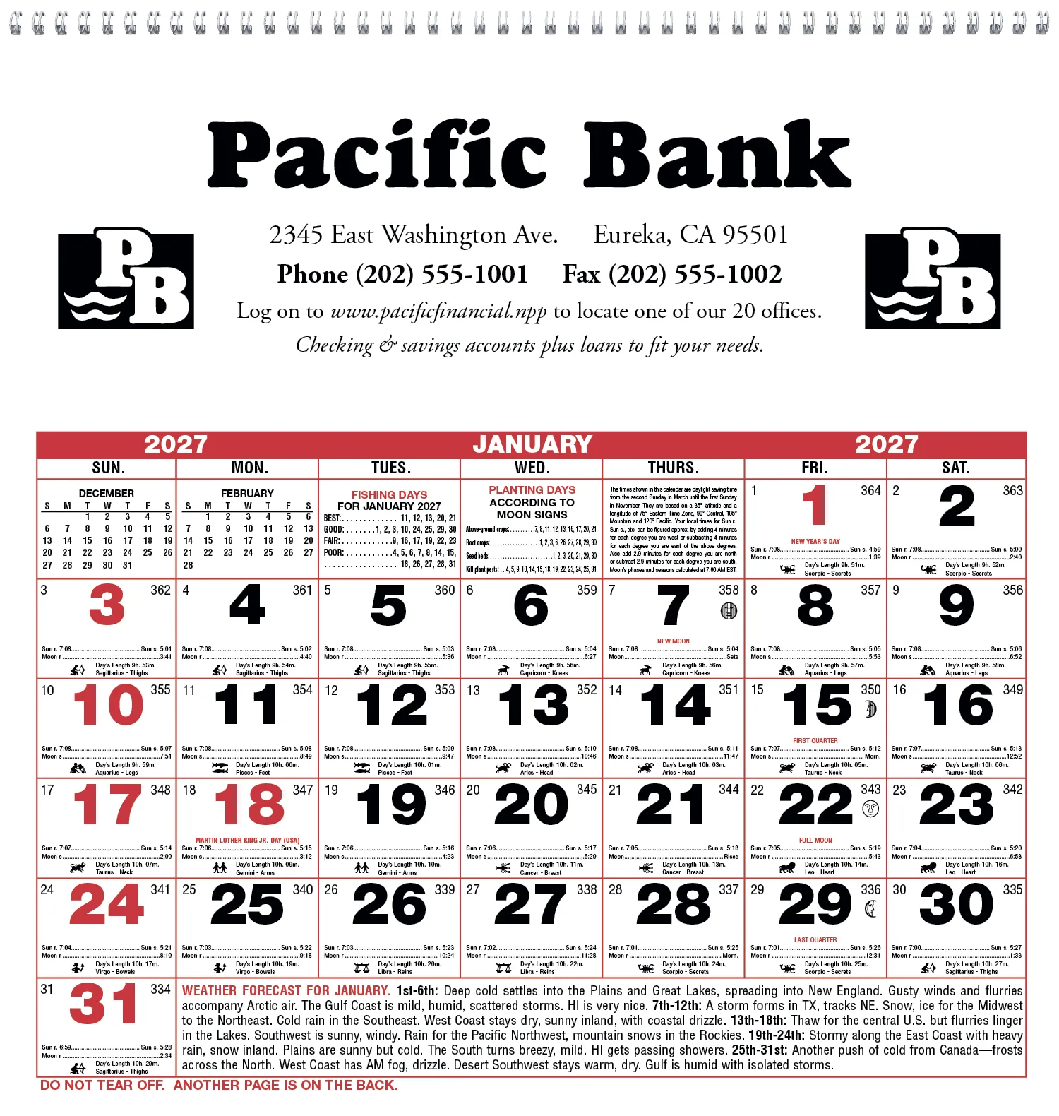 Small Almanac Calendar Weather Planting Guide - 11 in - product view 2