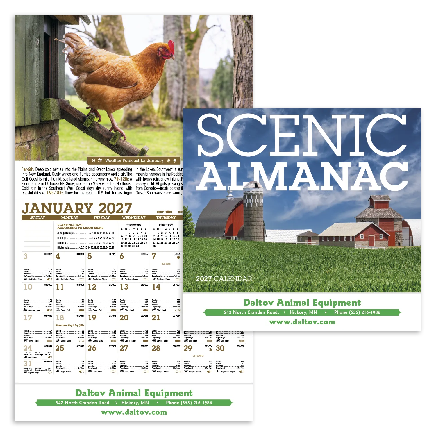 Scenic Almanac Calendar Weather FSC Gloss - 19 x 11 in - product view 16