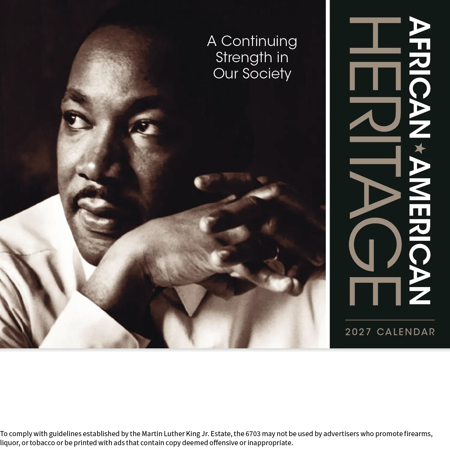 African American Heritage Dr Martin Luther King Calendar - 19 x 11 in - product view 3