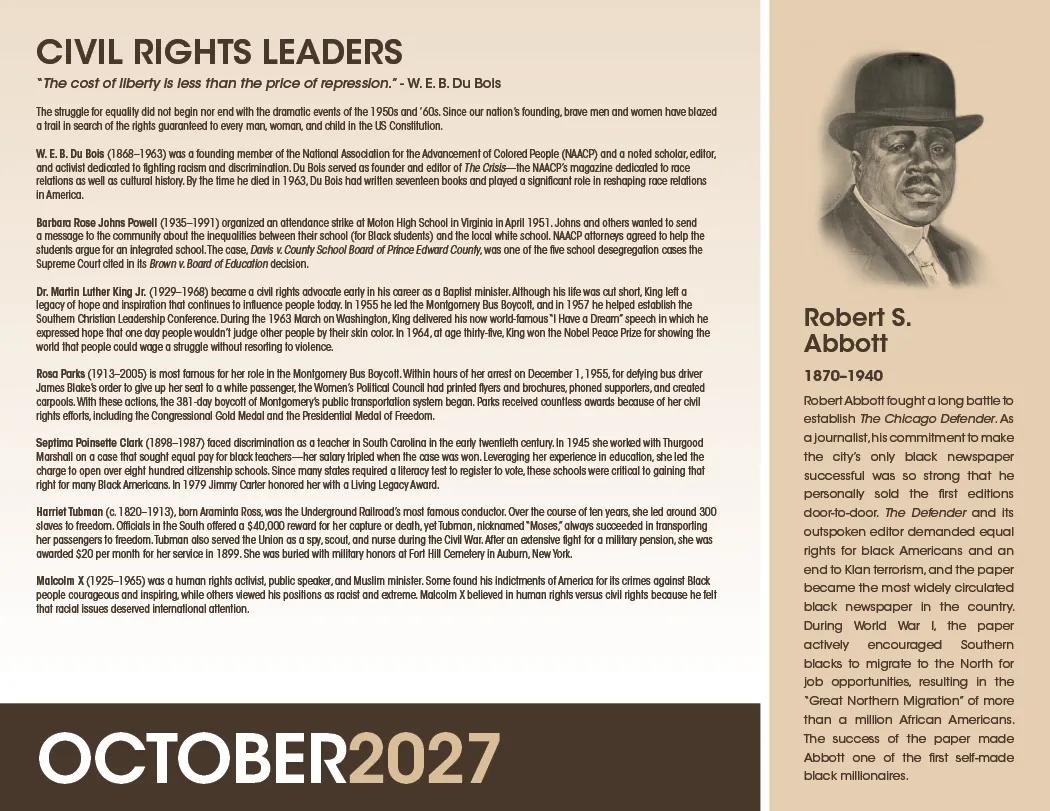 African American Heritage Dr Martin Luther King Calendar - 19 x 11 in - product view 15