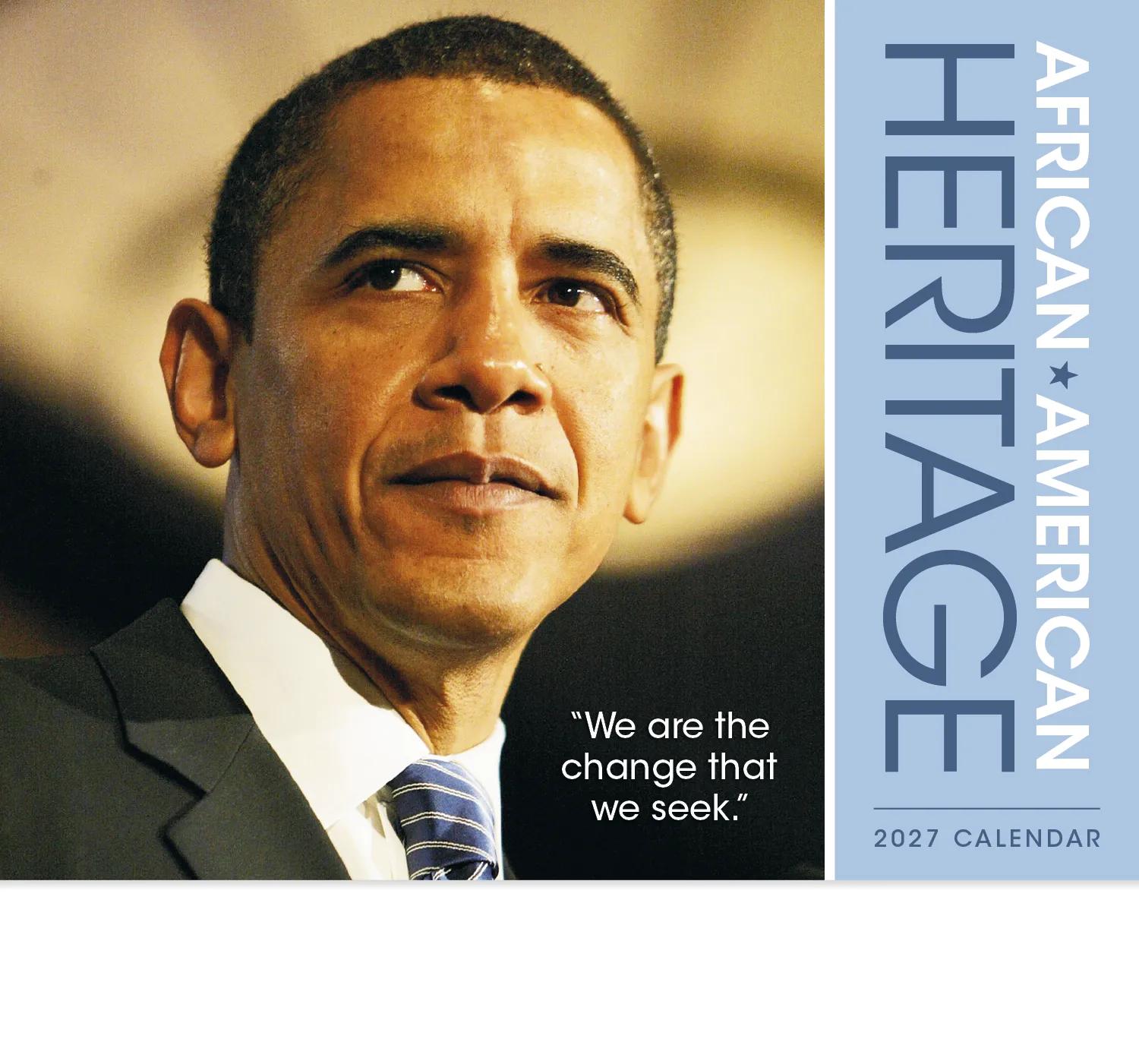 African American Heritage Barack Obama Calendar - 19 x 11 in - product view 3