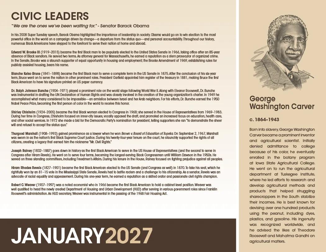 African American Heritage Barack Obama Calendar - 19 x 11 in - product view 6