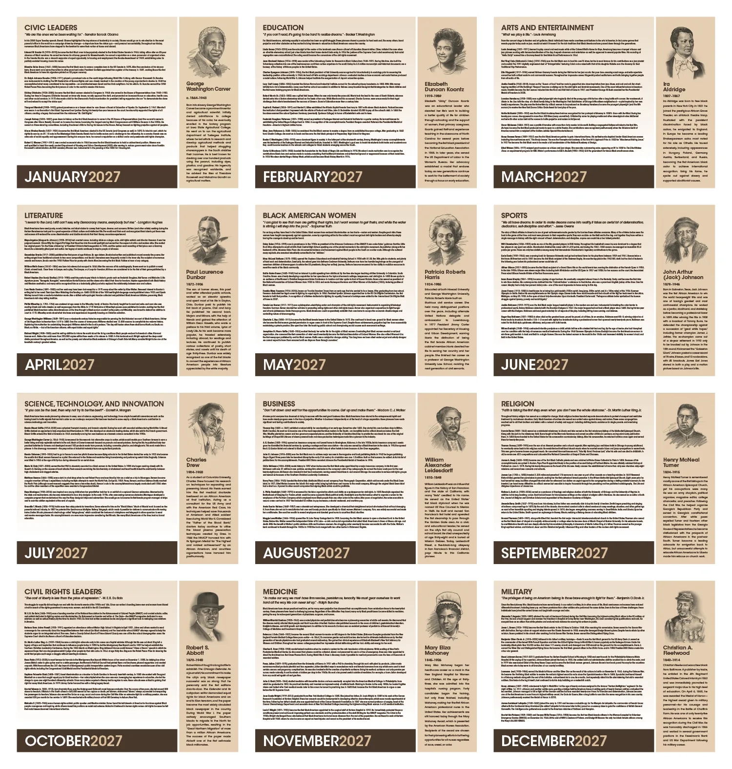 African American Heritage Barack Obama Calendar - 19 x 11 in - product view 20