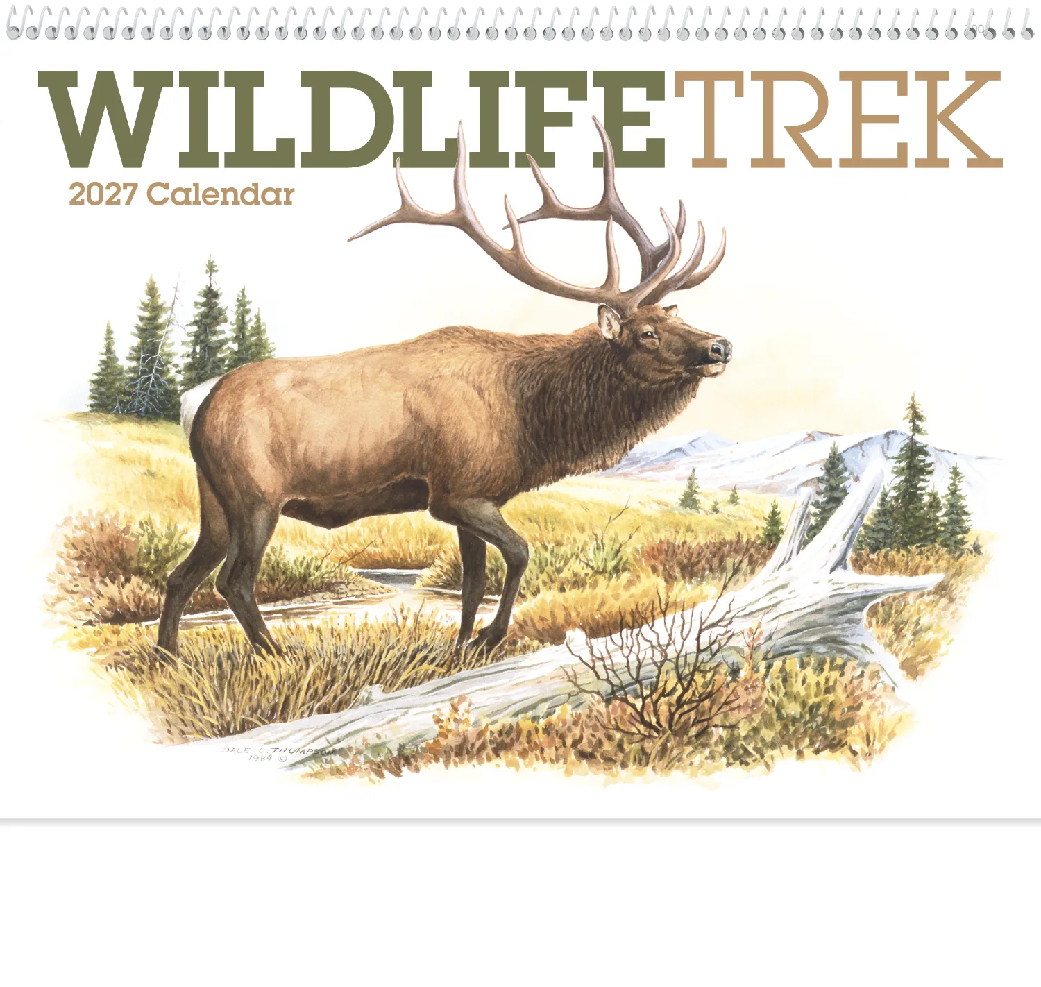 Wildlife Trek Spiral Wall Calendar FSC Paper - 18.5 x 11 in - product view 3