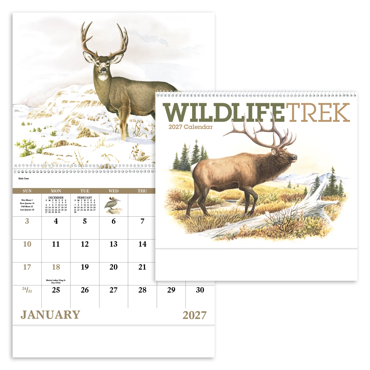 Wildlife Trek Spiral Wall Calendar FSC Paper - 18.5 x 11 in - product view 20