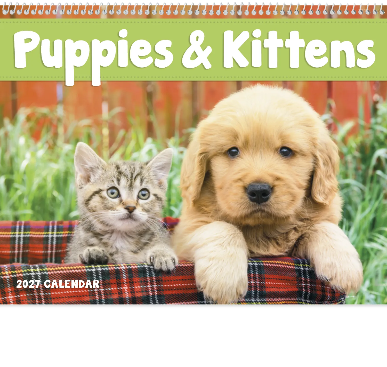 Puppies & Kittens Spiral Wall Calendar FSC Paper - 18.5 x 11 in - product view 3