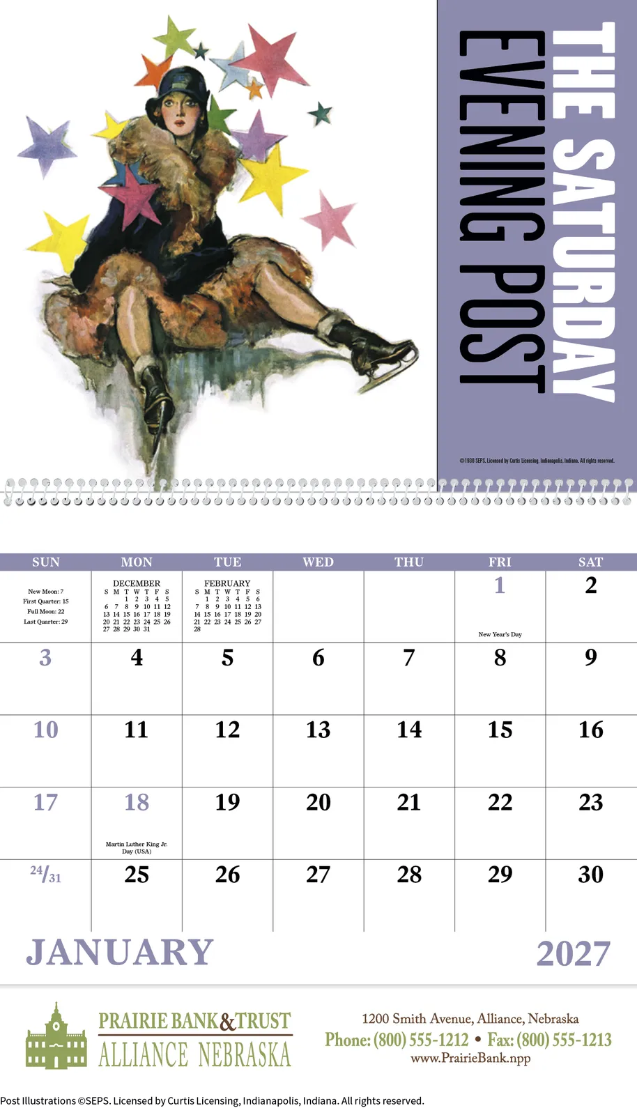 Saturday Evening Post Spiral Wall Calendar FSC Paper - 18.5 x 11 in - product view 4