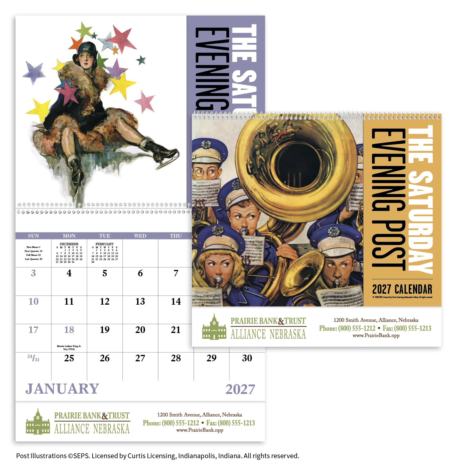 Saturday Evening Post Spiral Wall Calendar FSC Paper - 18.5 x 11 in - product view 19