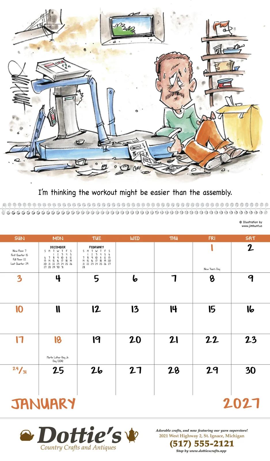 Laughing It Up Family Humor Spiral Calendar FSC - 18.5 x 11 in - product view 4