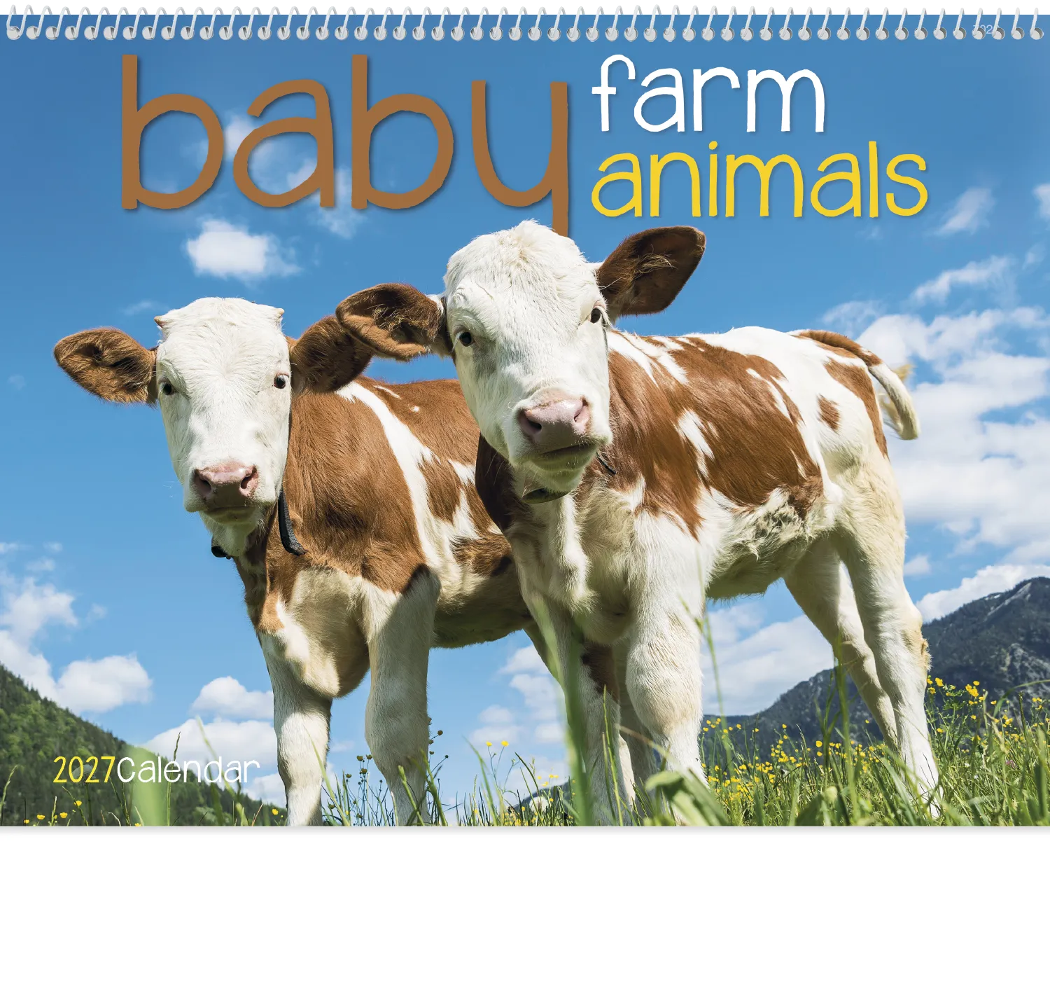 Baby Farm Animals Spiral Wall Calendar FSC Paper - 18.5 x 11 in - product view 3