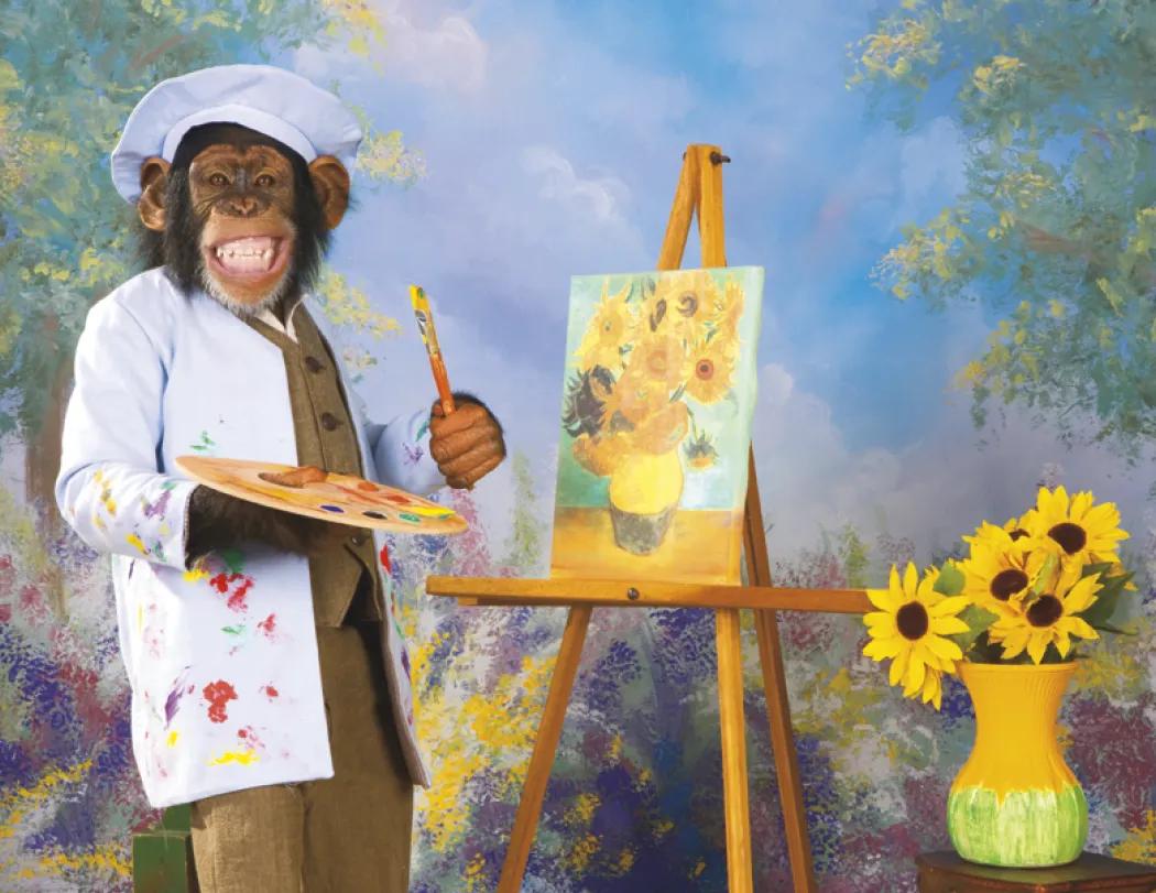 Monkey Humor Spiral Wall Calendar FSC Paper - 18.5 x 11 in - product view 7