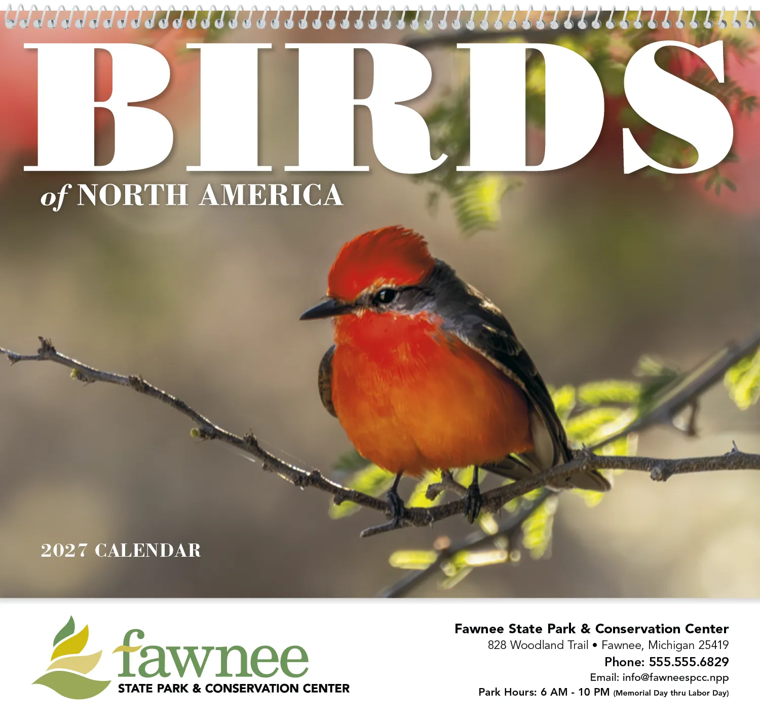 Birds of North America Spiral Wall Calendar - 18.5 x 11 in - product view 2