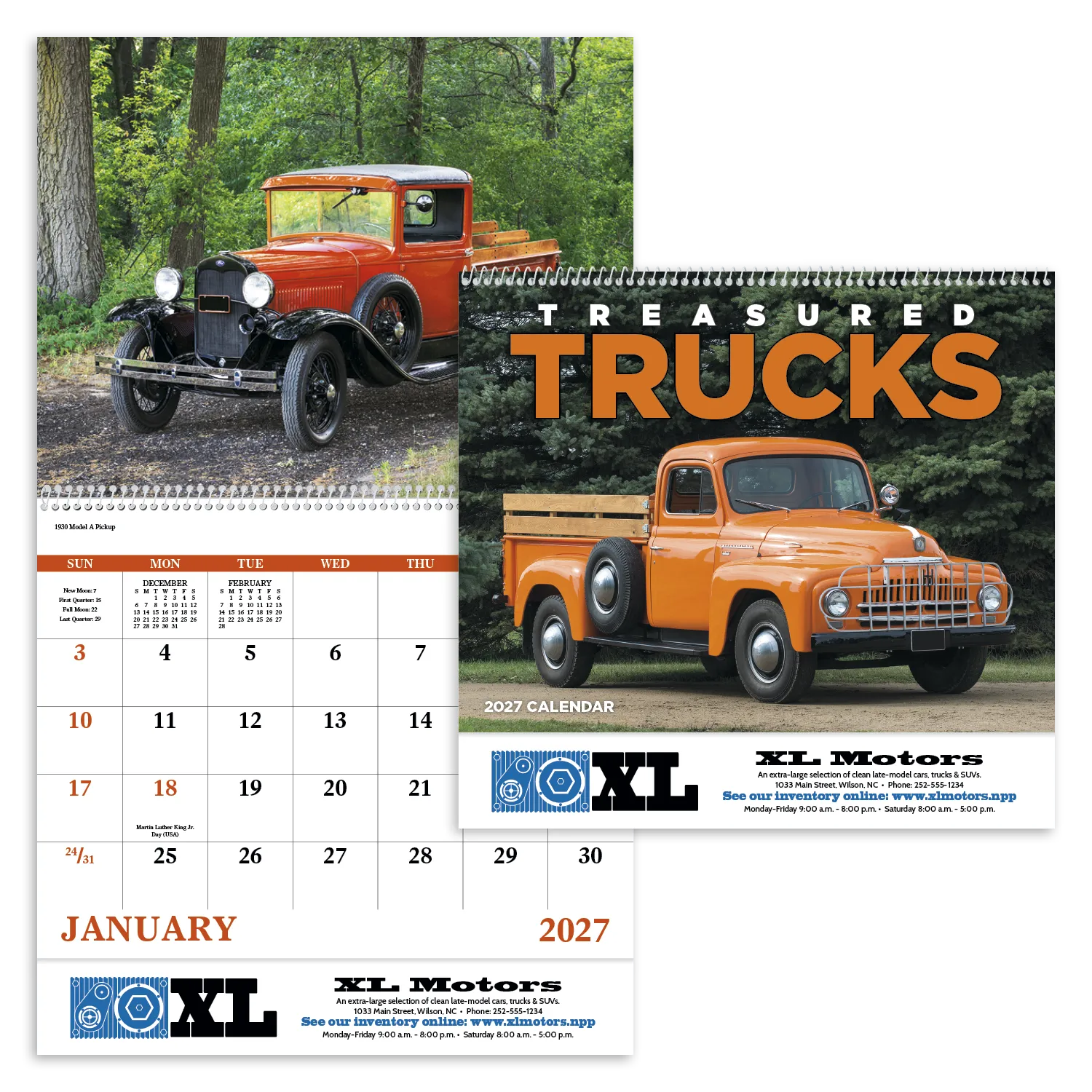 Vintage Trucks Spiral Wall Calendar FSC Paper - 18.5 x 11 in - product view 19