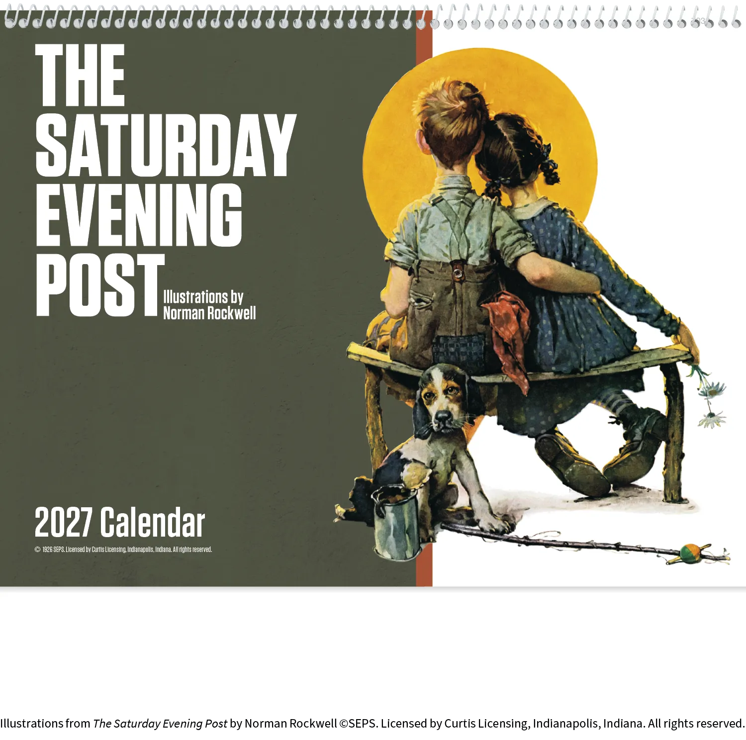 Norman Rockwell Spiral Wall Calendar Saturday Evening Post - 18.5 x 11 in - product view 3