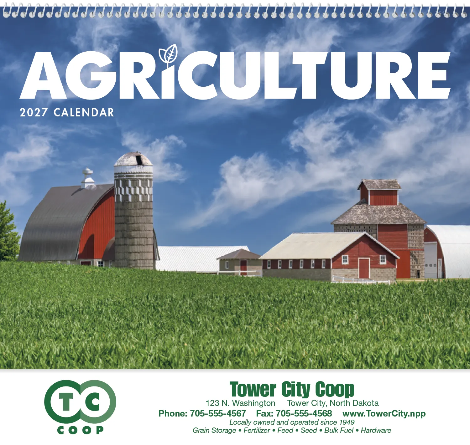 Agriculture Spiral Wall Calendar Rural Life FSC - 18.5 x 11 in - product view 2