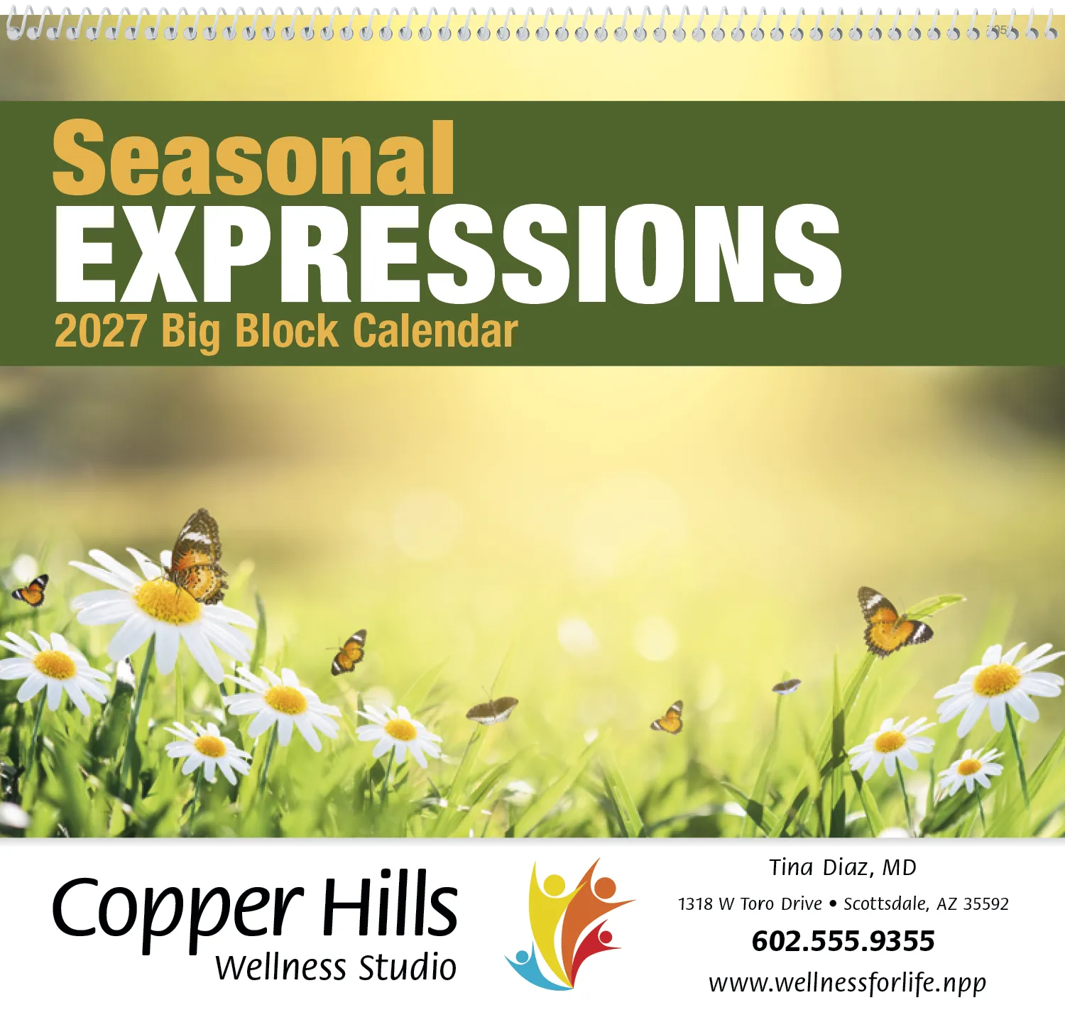 Seasonal Big Block Wall Calendar Large Writing Space - 18.5 x 11 in - product view 2
