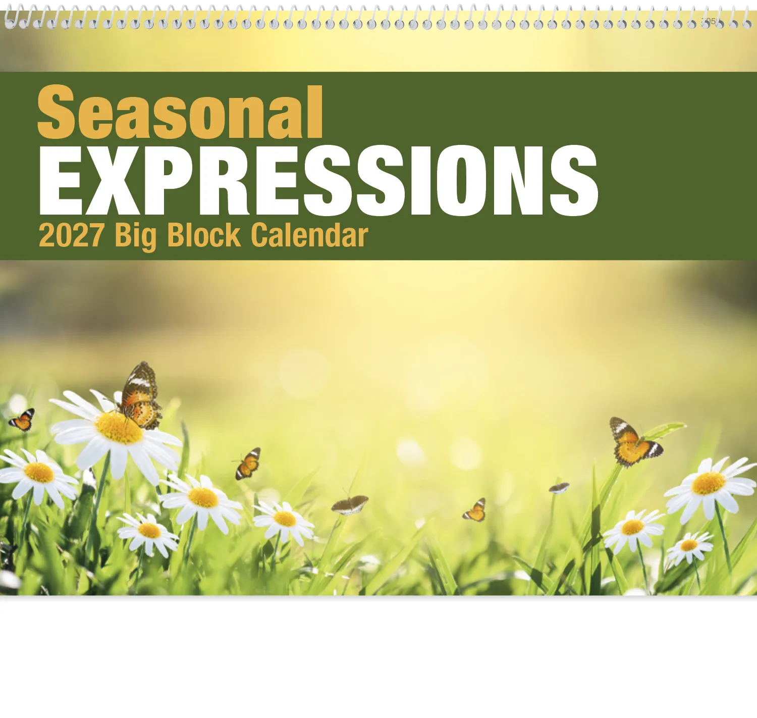 Seasonal Big Block Wall Calendar Large Writing Space - 18.5 x 11 in - product view 3