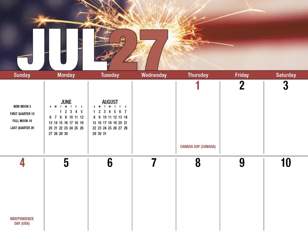 Seasonal Big Block Wall Calendar Large Writing Space - 18.5 x 11 in - product view 13