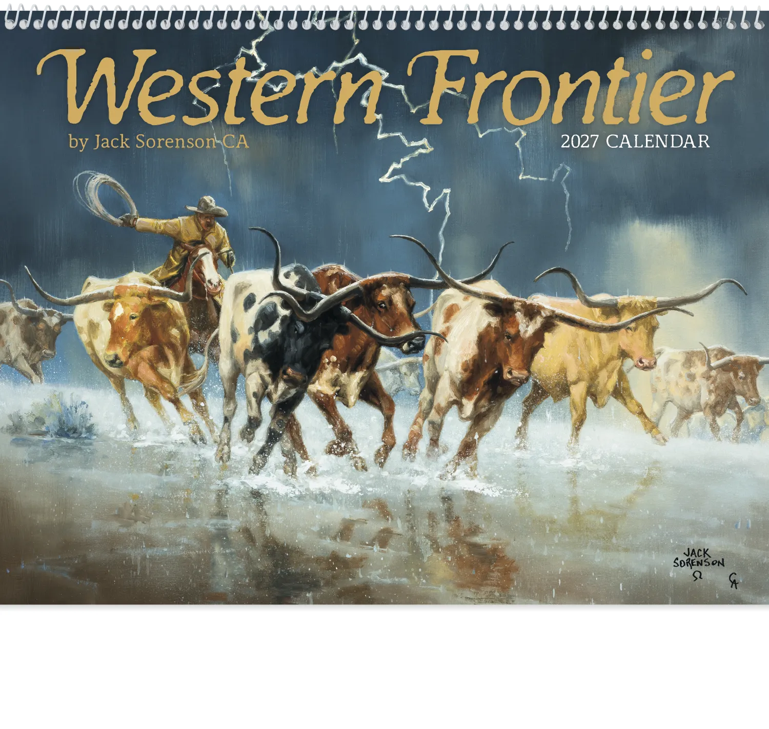 Western Frontier Spiral Wall Calendar FSC Paper - 18.5 x 11 in - product view 3
