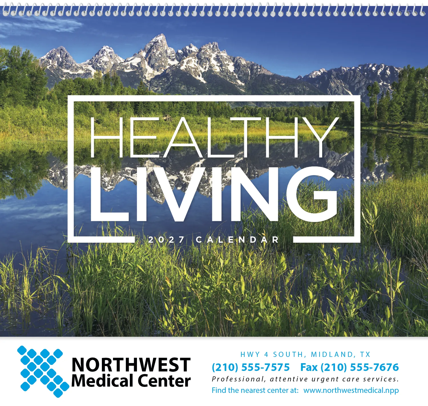 Healthy Living Spiral Wall Calendar FSC Paper - 18.5 x 11 in - product view 2