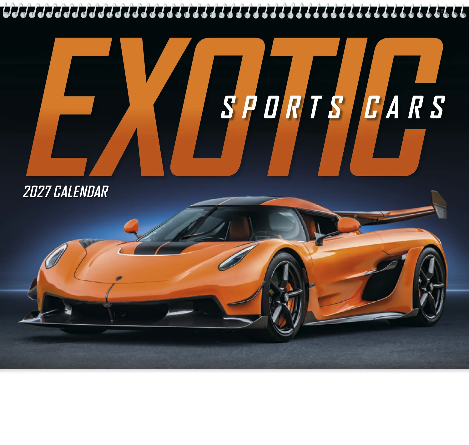 Exotic Sports Cars Spiral Wall Calendar FSC - 18.5 x 11 in - product view 3