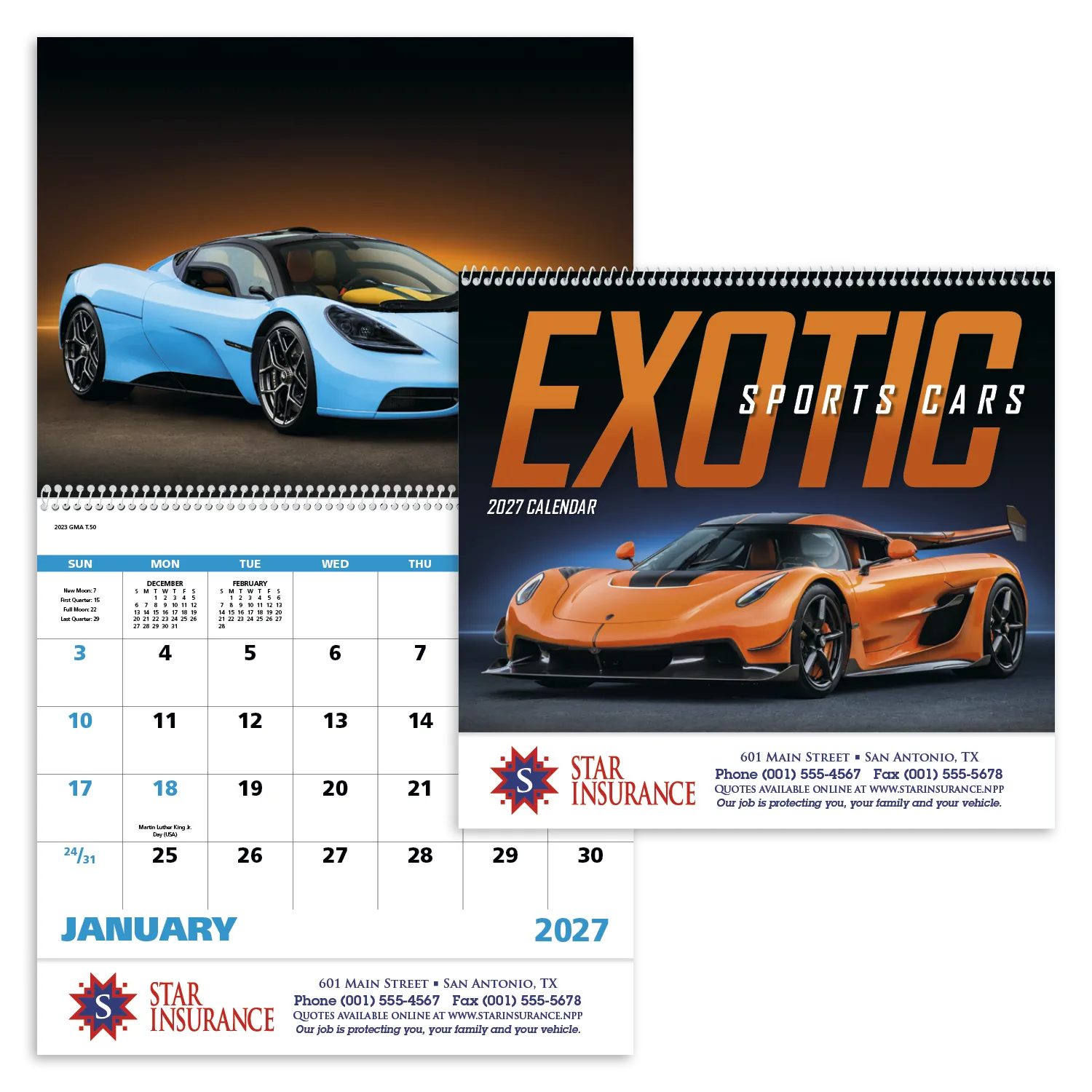 Exotic Sports Cars Spiral Wall Calendar FSC - 18.5 x 11 in - product view 19