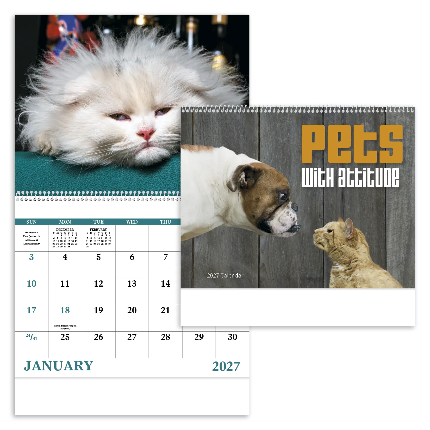 Pets with Attitude Spiral Wall Calendar FSC - 18.5 x 11 in - product view 20