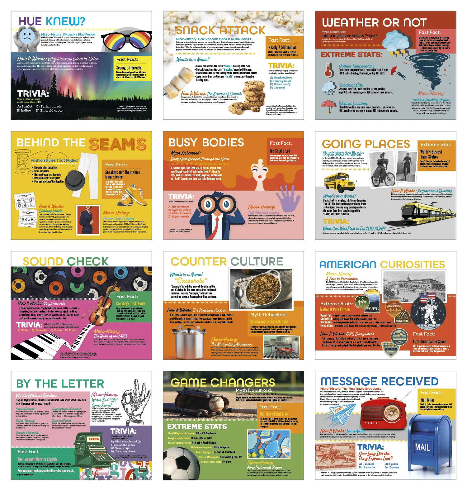 Trivia Facts Spiral Wall Calendar Educational FSC - 18.5 x 11 in - product view 6