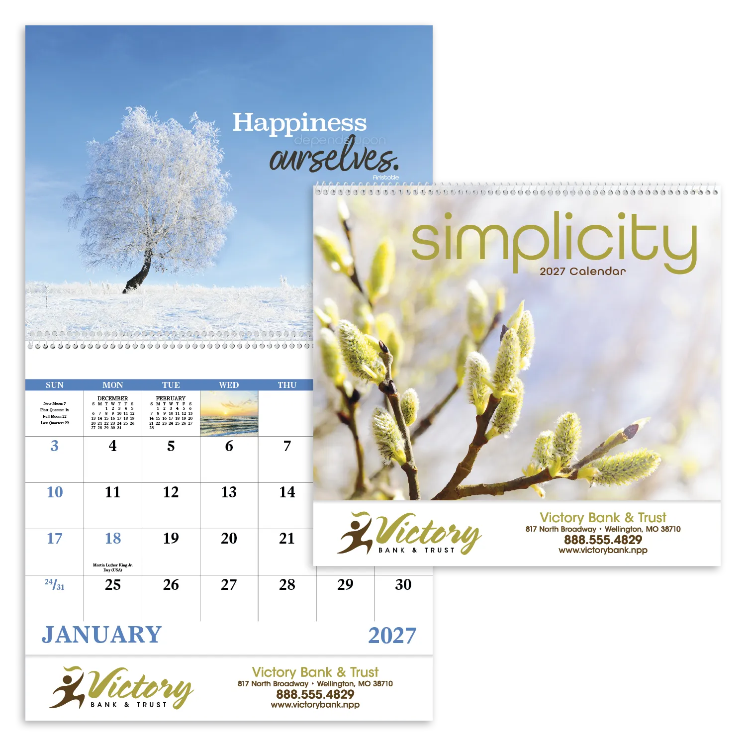 Simplicity Spiral Wall Calendar Quotes FSC Paper - 18.5 x 11 in - product view 19